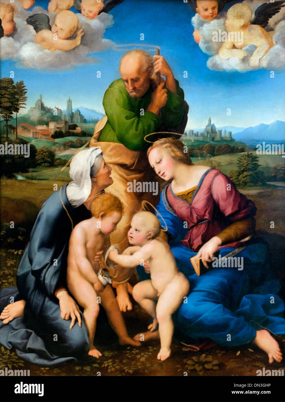 La SAINTE FAMILLE CANIGIANI 1505 RAPHAEL (1483-1520) Italie Italien Banque D'Images