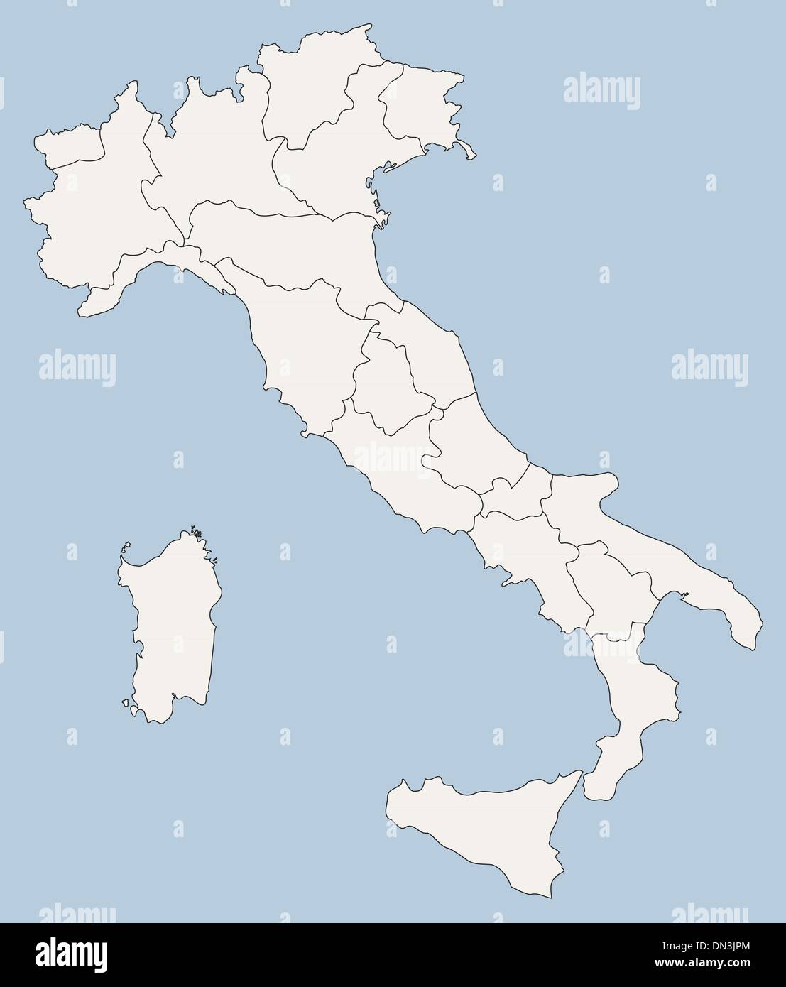 Carte vectorielle de l'Italie Illustration de Vecteur