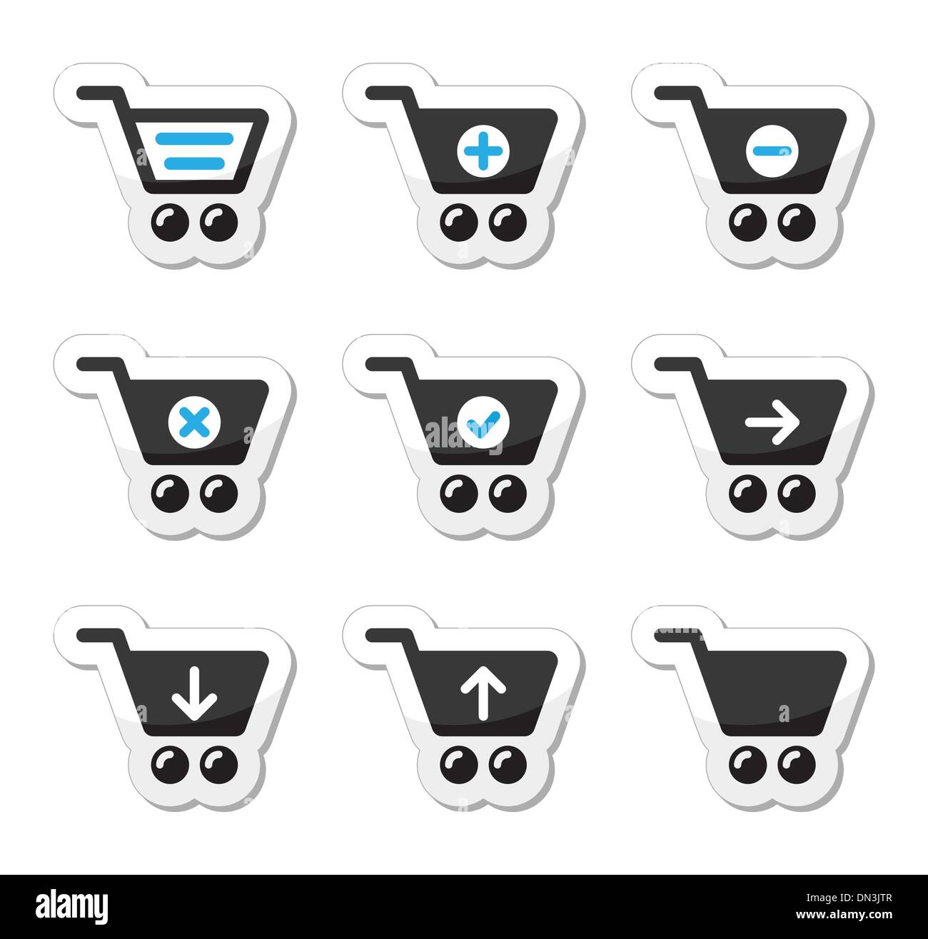 Panier vector icons set Illustration de Vecteur