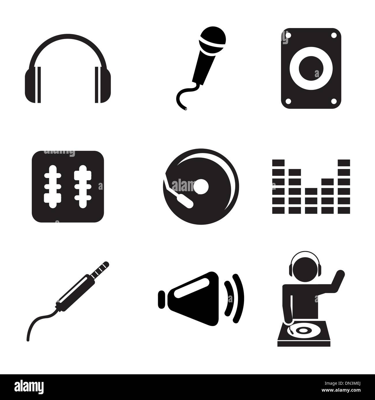 icônes de DJ Illustration de Vecteur