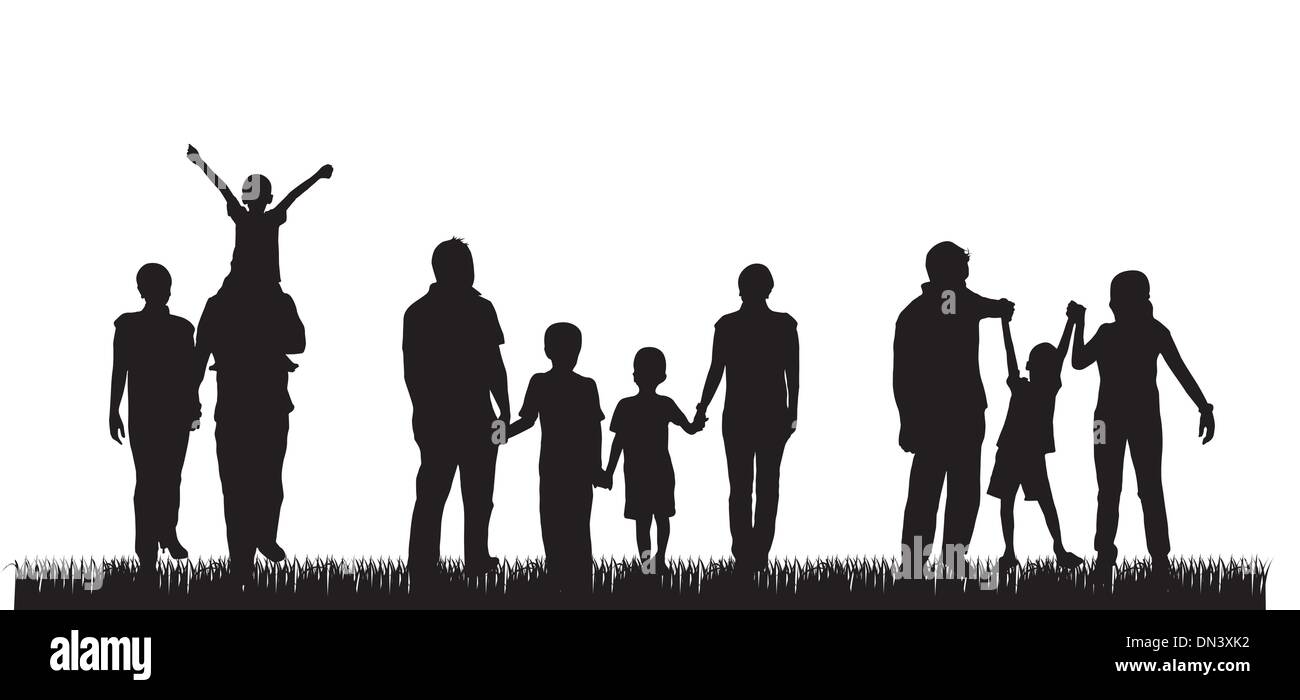 Famille silhouette Illustration de Vecteur