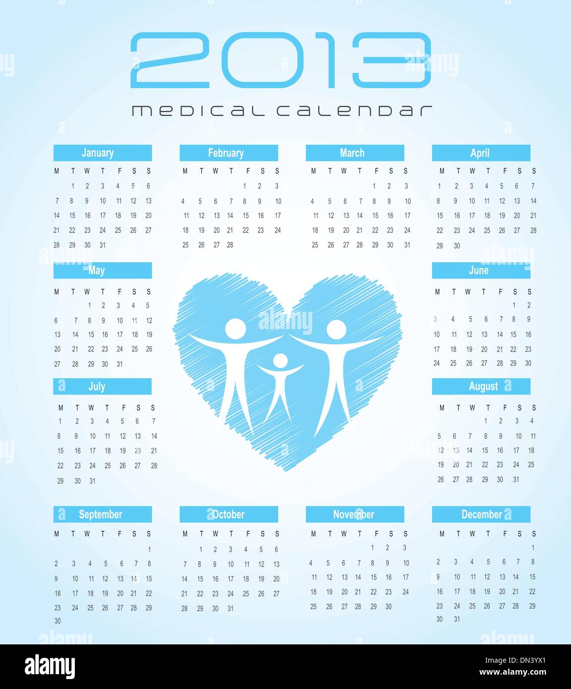 calendrier 2013 Illustration de Vecteur