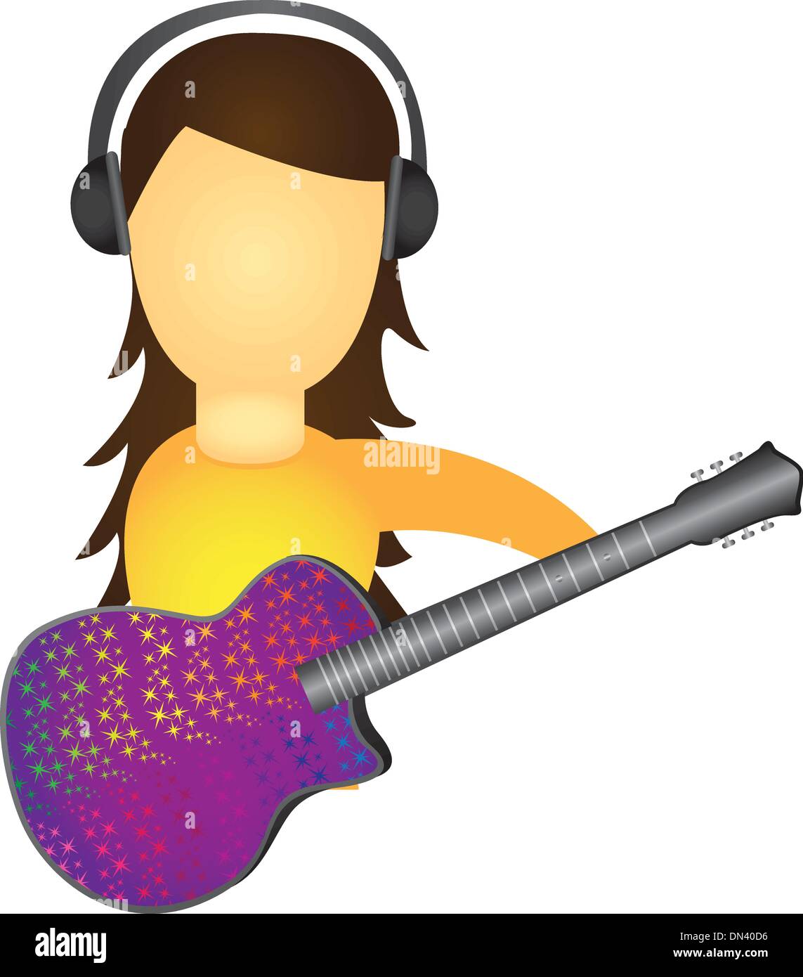 Woman playing guitar Illustration de Vecteur