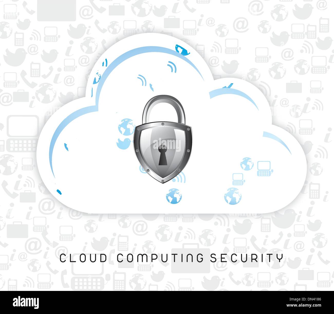 La sécurité du cloud computing Illustration de Vecteur