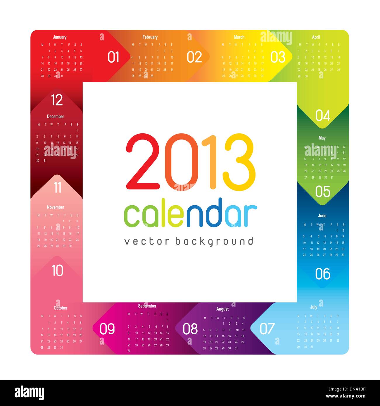 calendrier 2013 Illustration de Vecteur