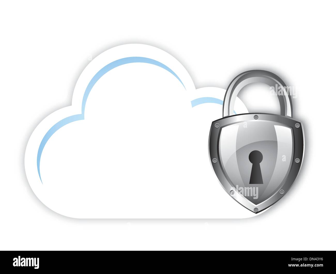 La sécurité du cloud computing Illustration de Vecteur