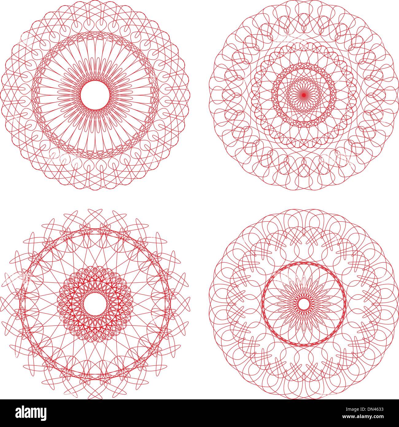 Vecteur de rosettes guillochée Illustration de Vecteur