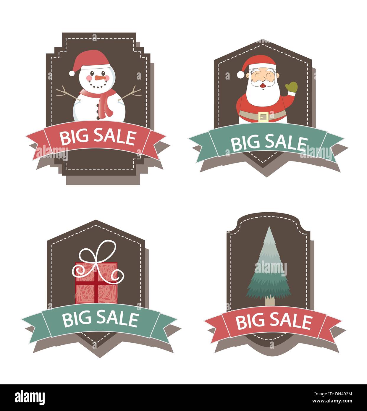 Les étiquettes de Noël Illustration de Vecteur