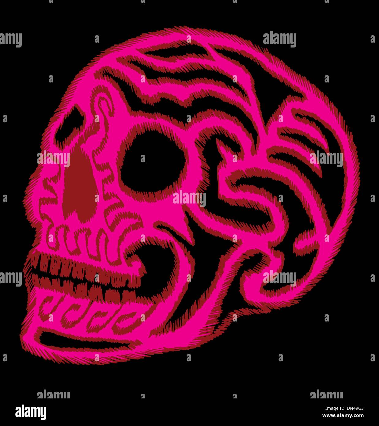 Tribal tatouage crâne mexicain vector art Illustration de Vecteur