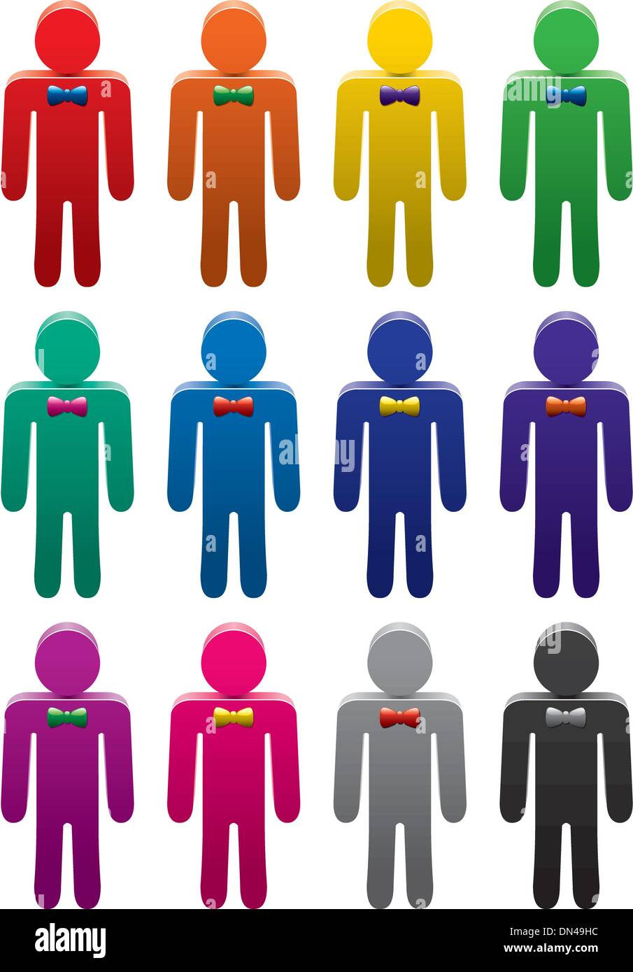 Vector set de symboles homme coloré Illustration de Vecteur