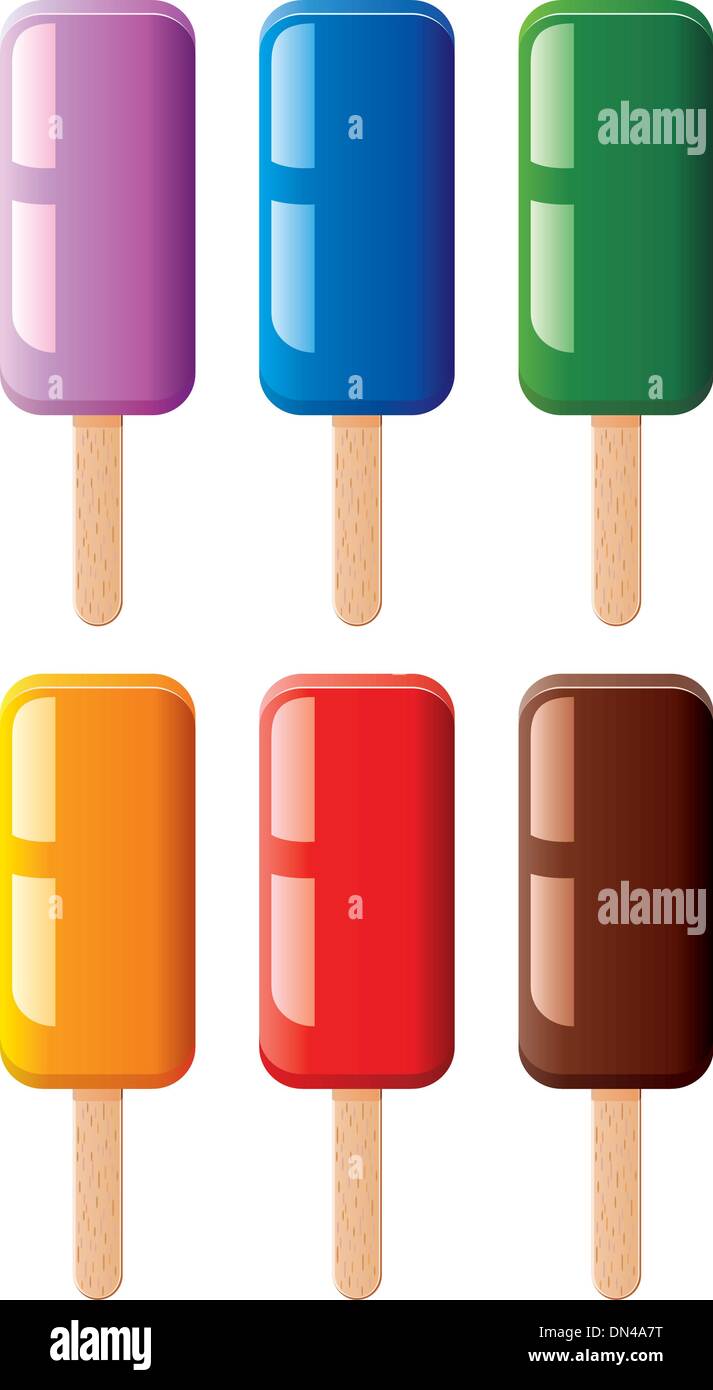 Vector set de fruits et chocolat sucettes colorées Illustration de Vecteur