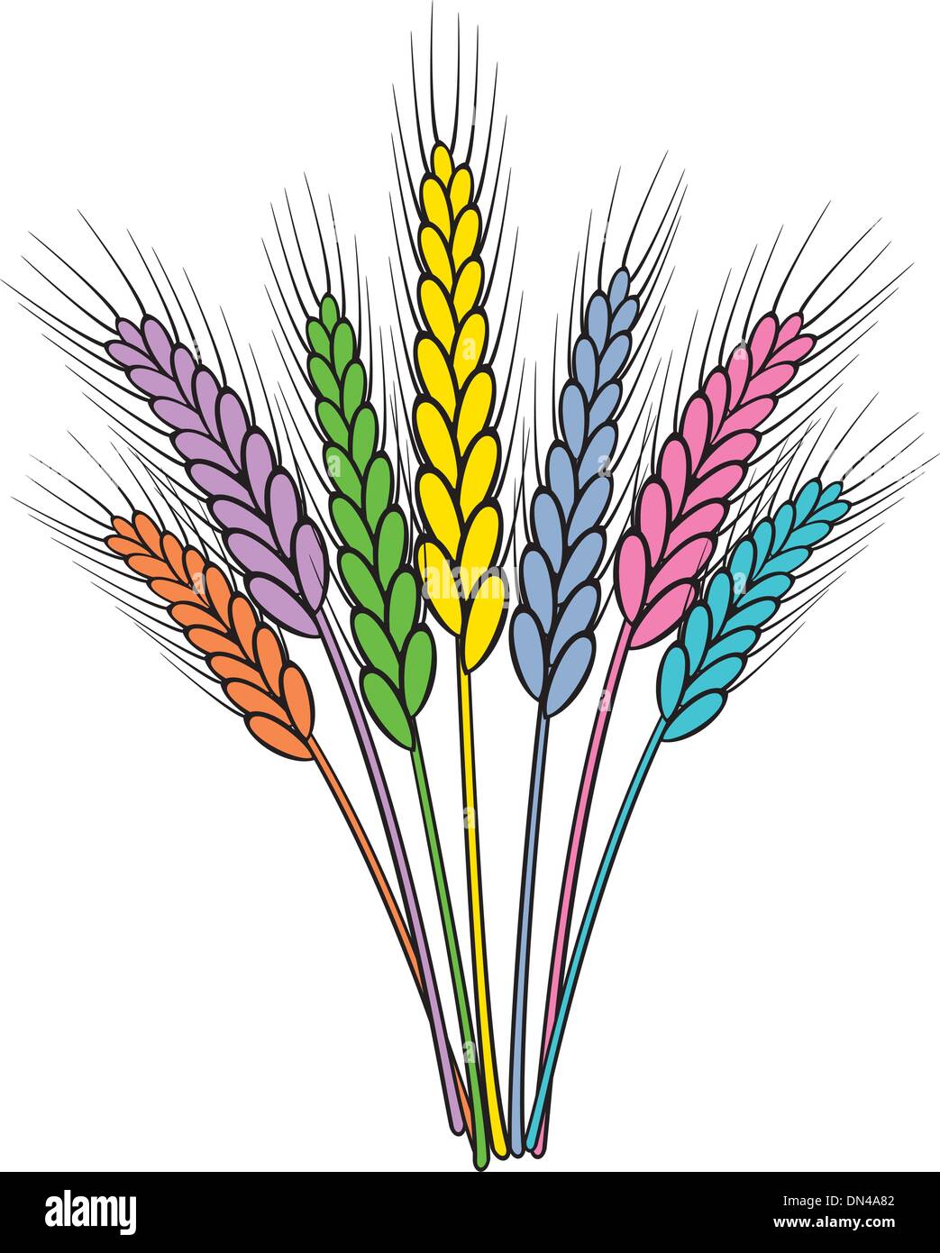 Les épis de blé coloré vecteur Illustration de Vecteur