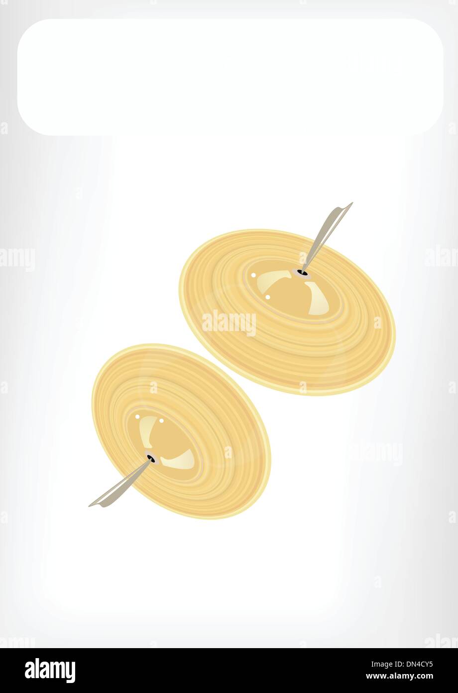 Une belle robe dorée avec cymbale Bannière blanche Illustration de Vecteur