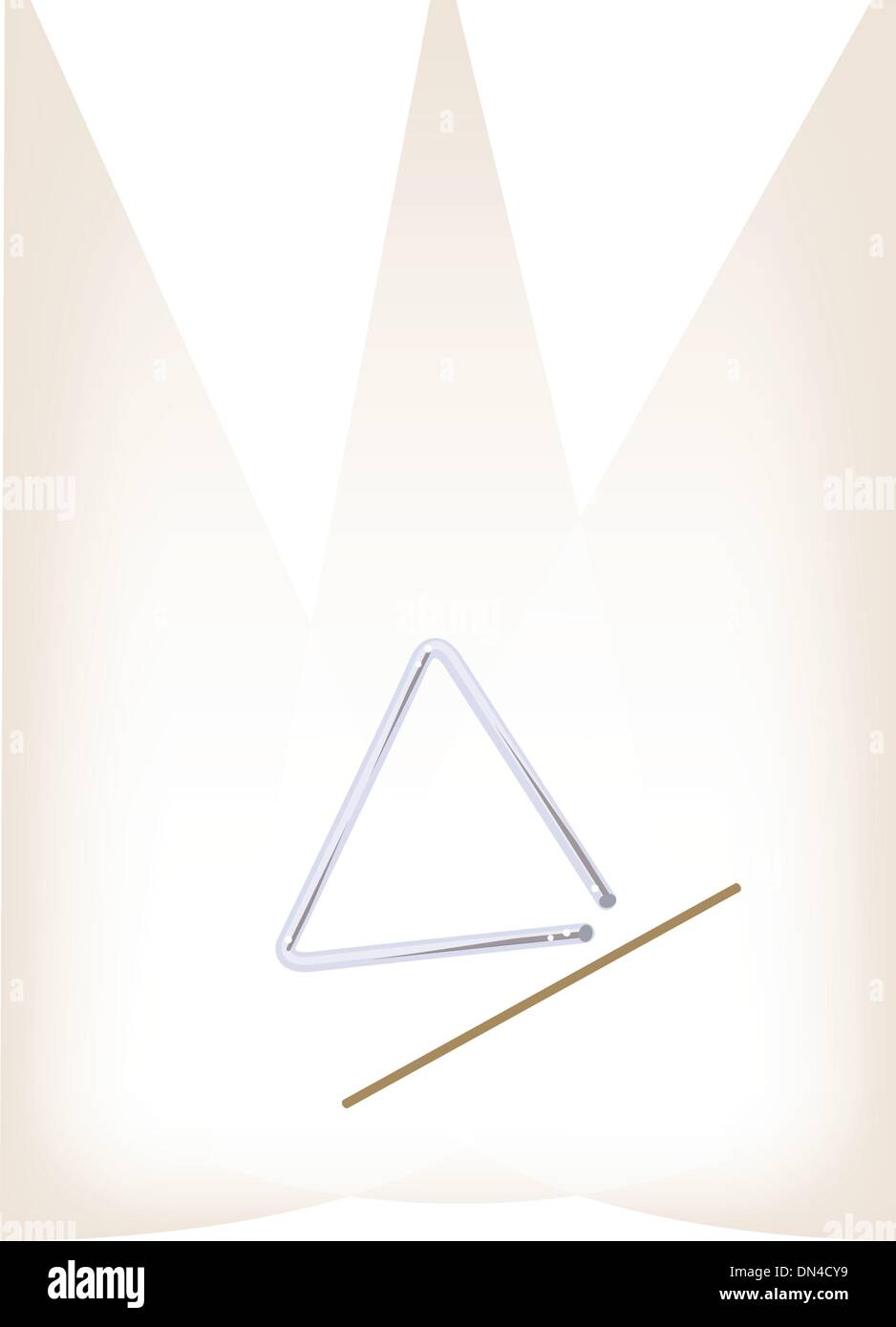 Un triangle musical sur scène Brown Background Illustration de Vecteur