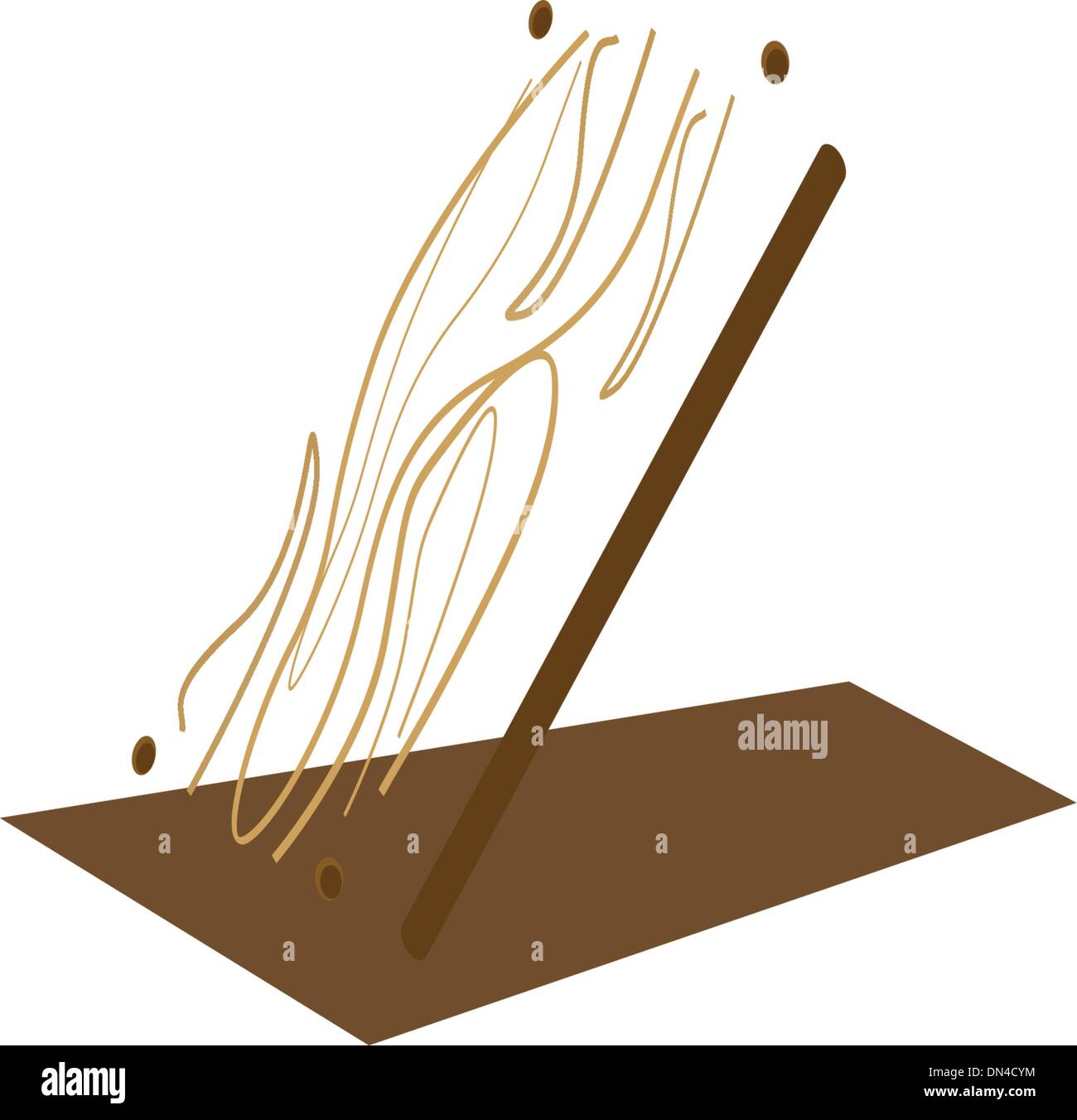 Un bloc de bois musical sur fond marron foncé Illustration de Vecteur