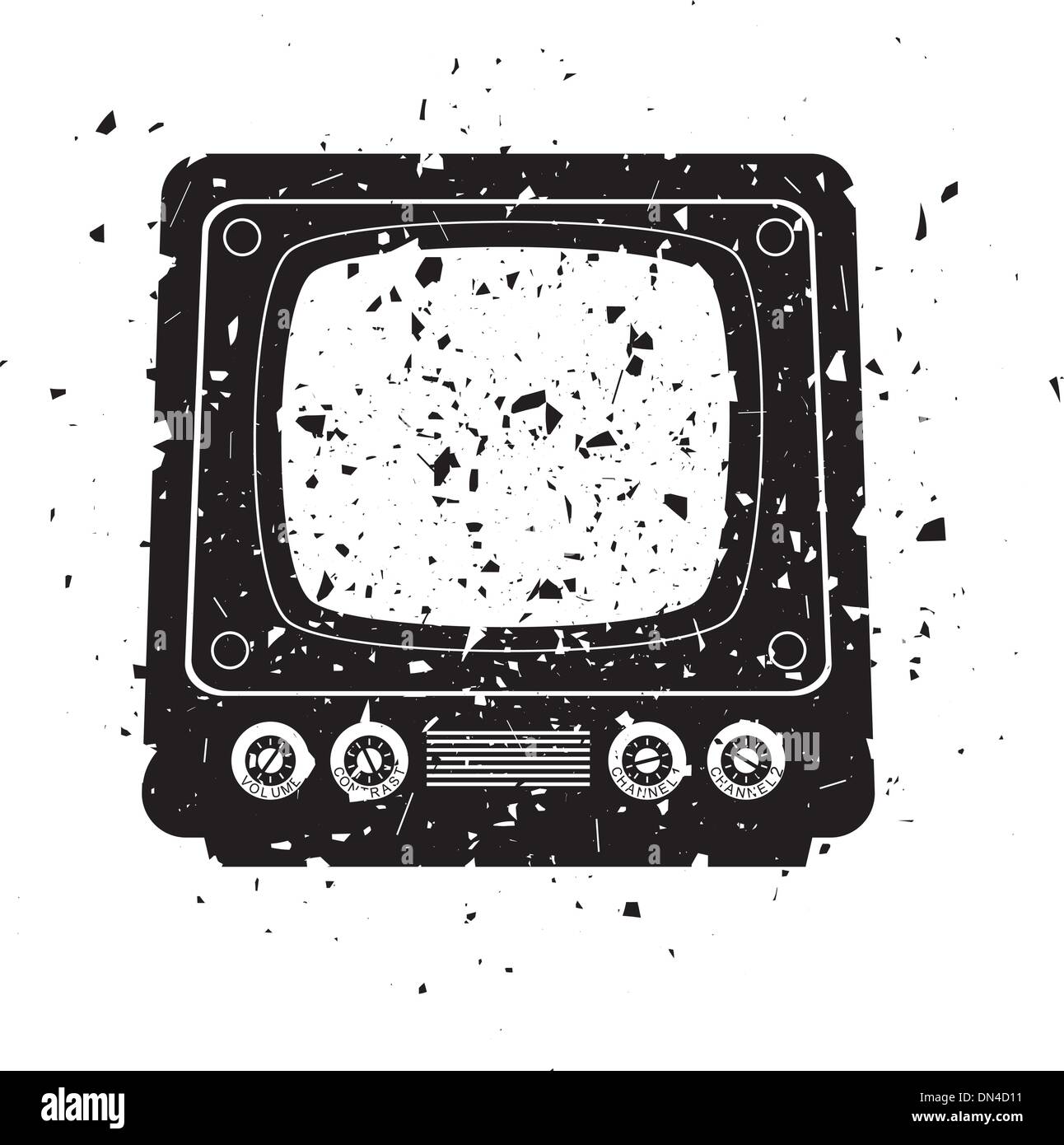 Grunge vector illustration de téléviseur rétro Illustration de Vecteur Grunge vector illustration de téléviseur rétro Illustration de Vecteur