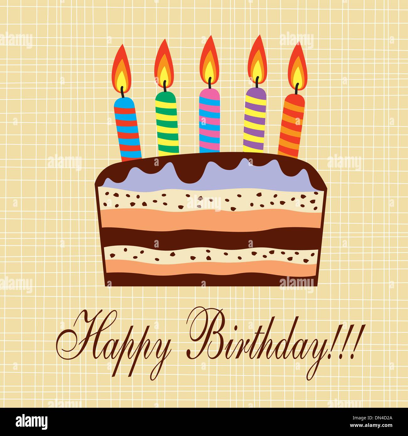 Gâteau d'anniversaire avec des bougies de vecteur Illustration de Vecteur
