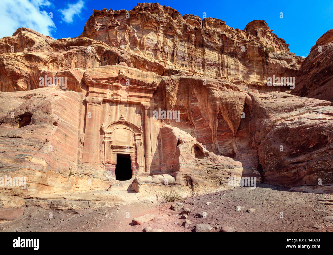 Tombes anciennes à Petra, Jordanie Banque D'Images