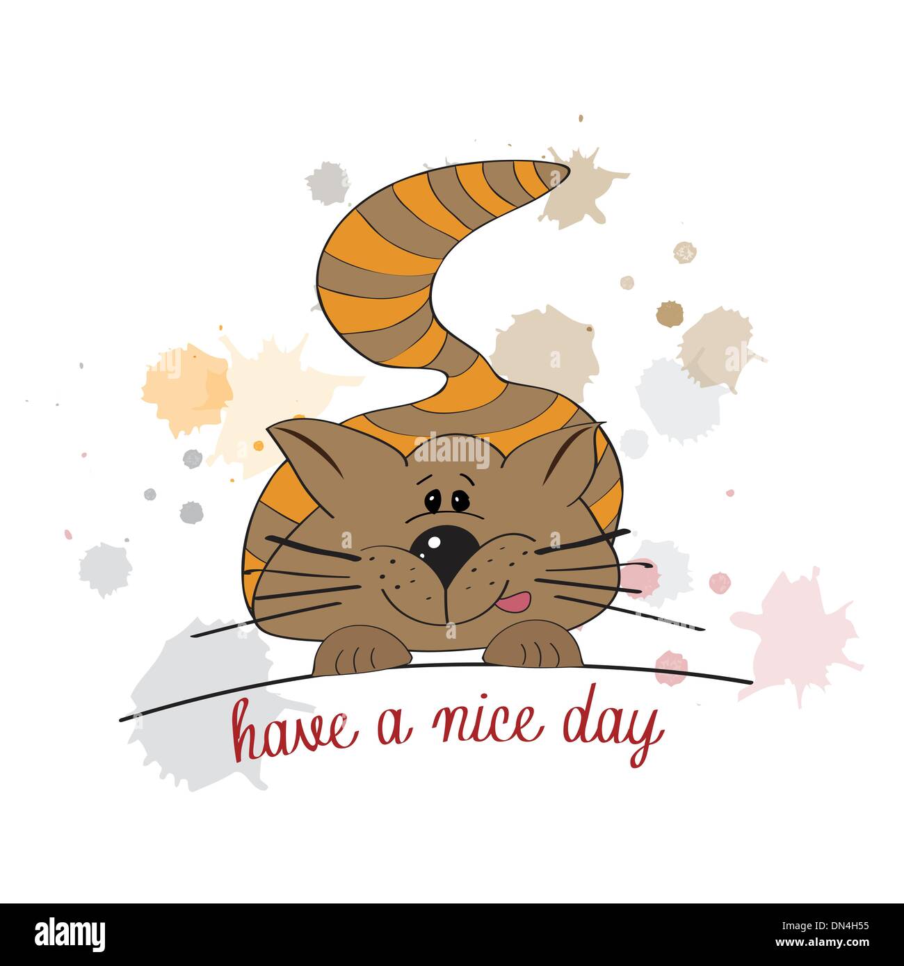 Kitty vous souhaite une bonne journée Illustration de Vecteur