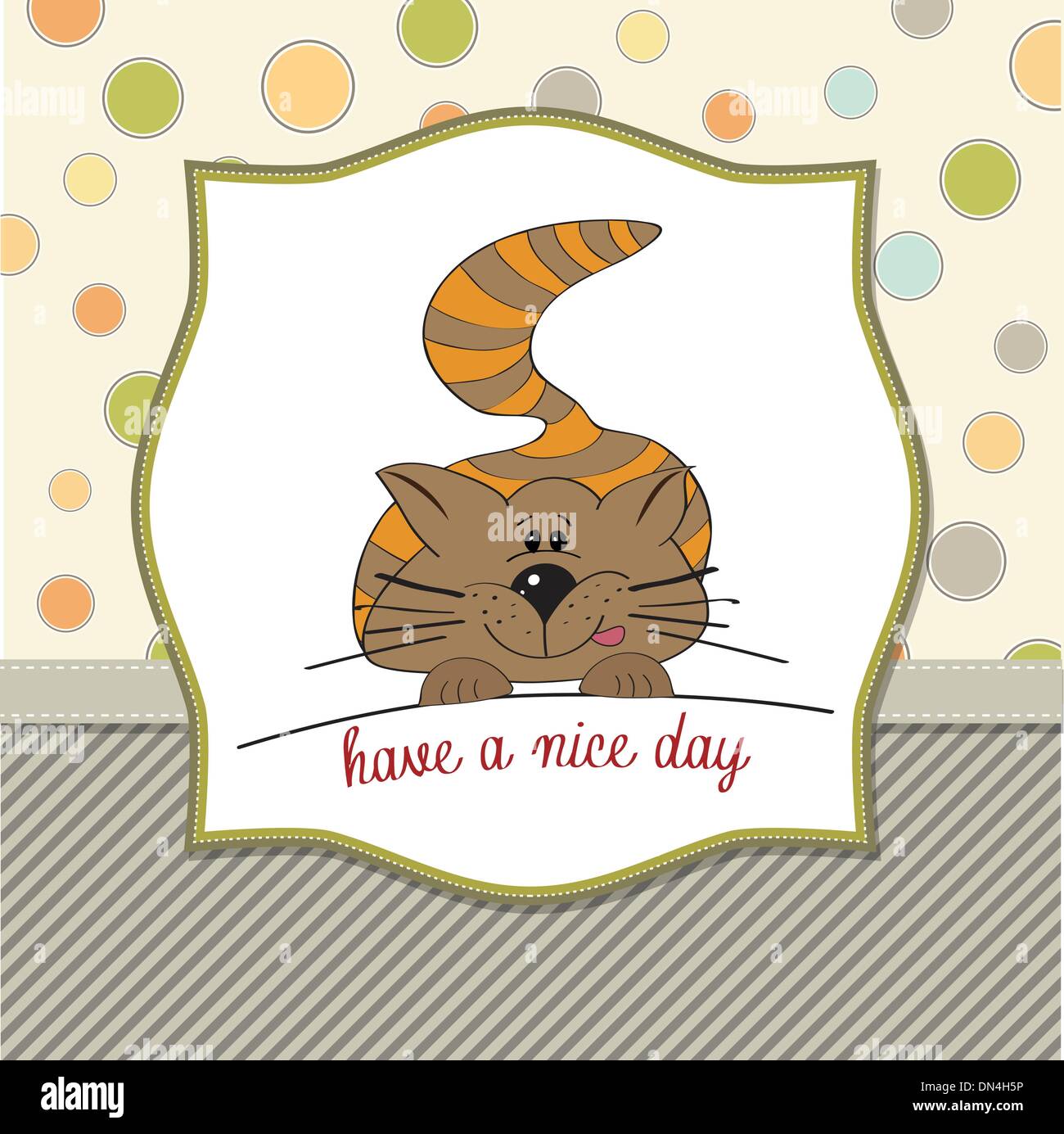 Kitty vous souhaite une bonne journée Illustration de Vecteur