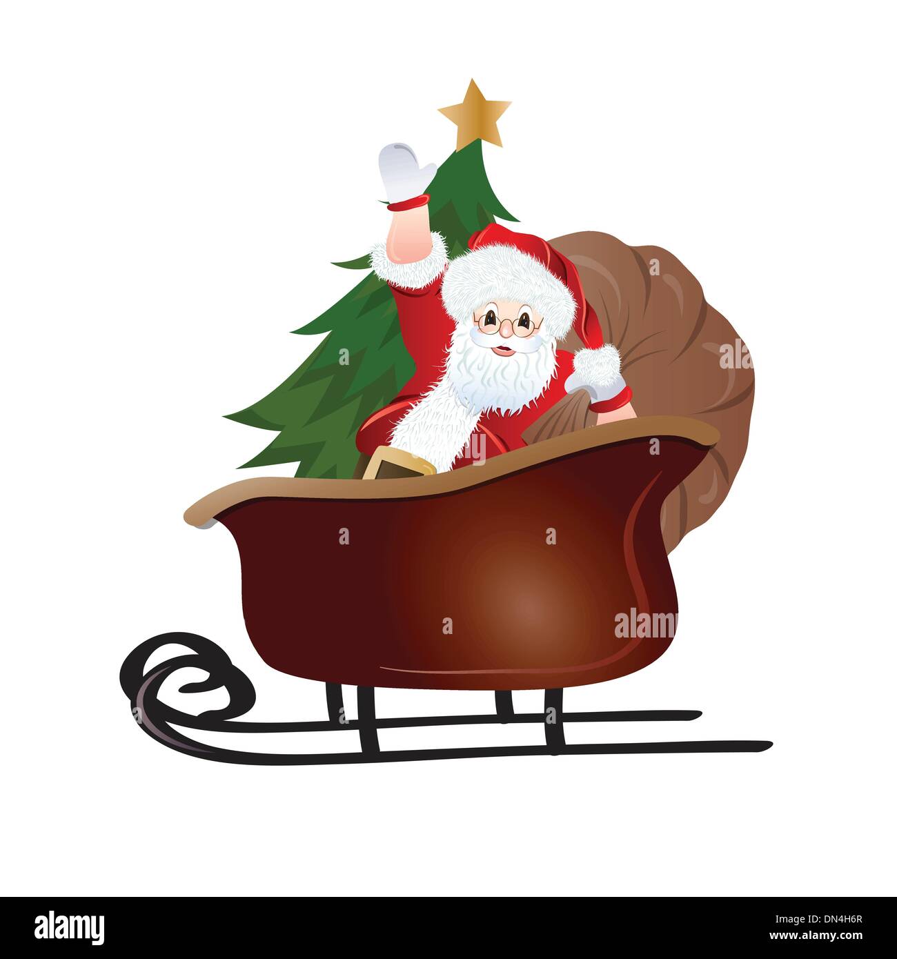 Santa Claus, conception de cartes de souhaits Illustration de Vecteur