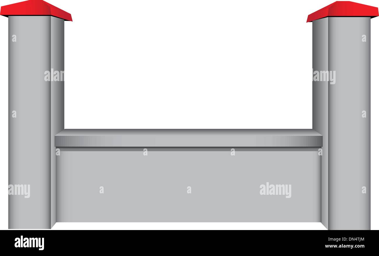 Clôture béton Segment Illustration de Vecteur