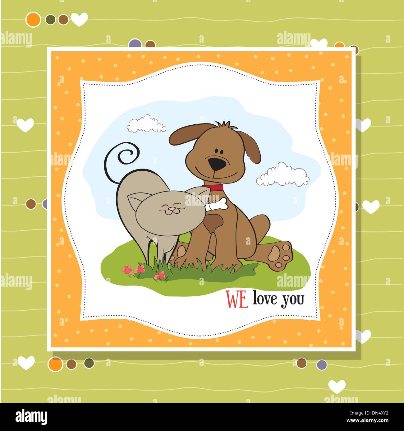 Dog & cat's friendship Illustration de Vecteur