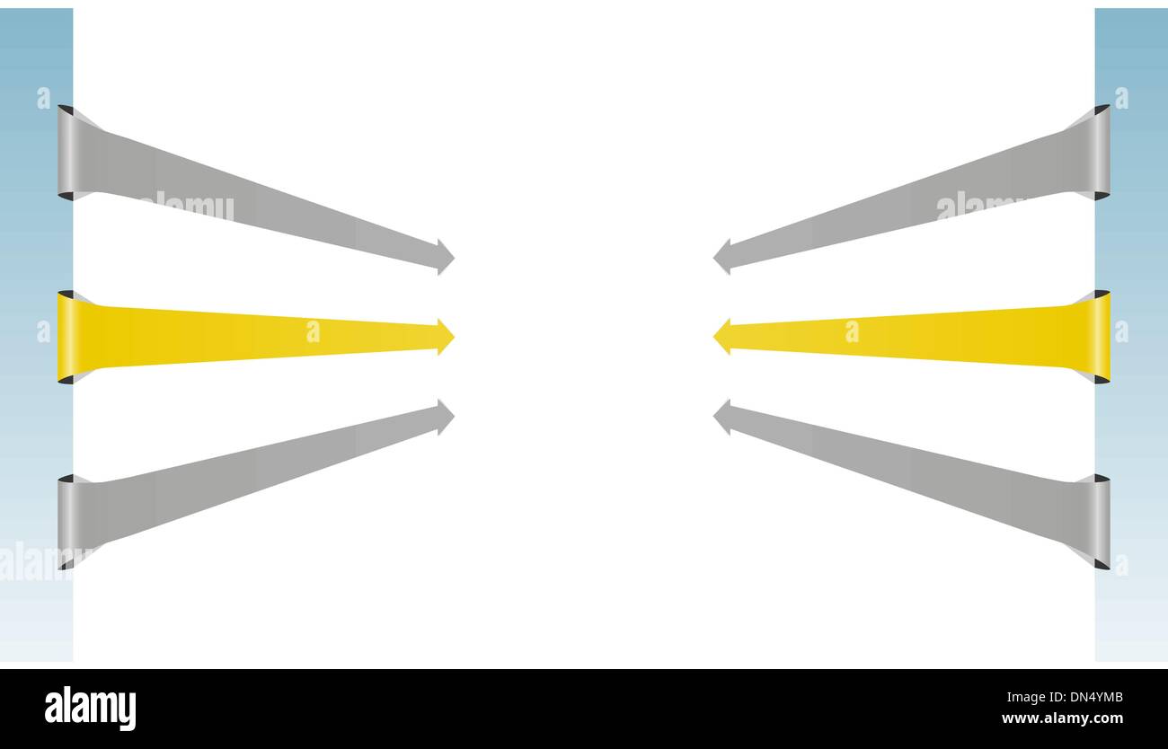 Le modèle de flèche orientée centre Illustration de Vecteur