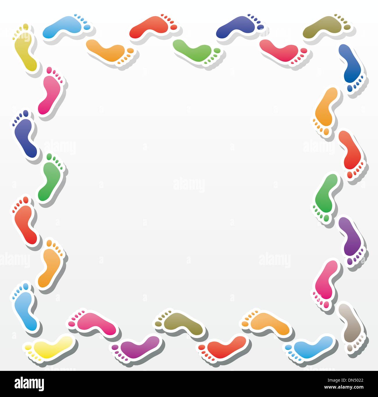 Empreintes colorées border Illustration de Vecteur