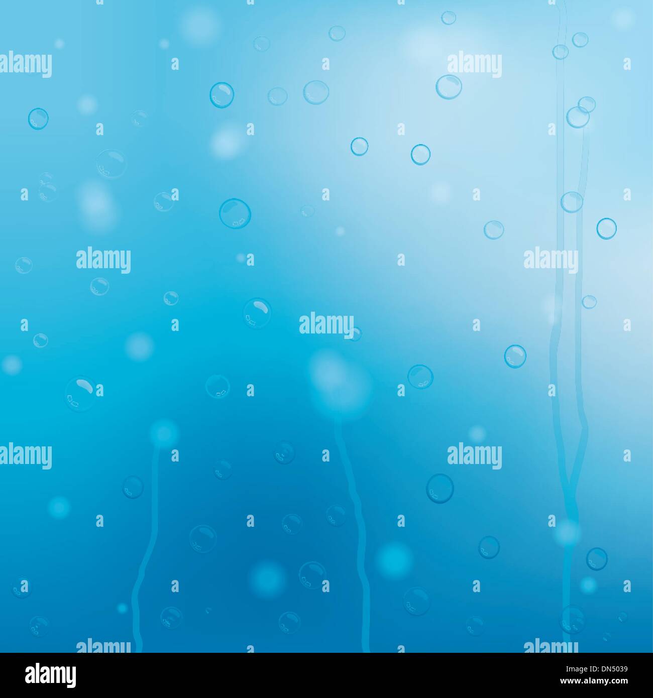 La pluie de l'eau sur le verre avec rétroéclairage Illustration de Vecteur