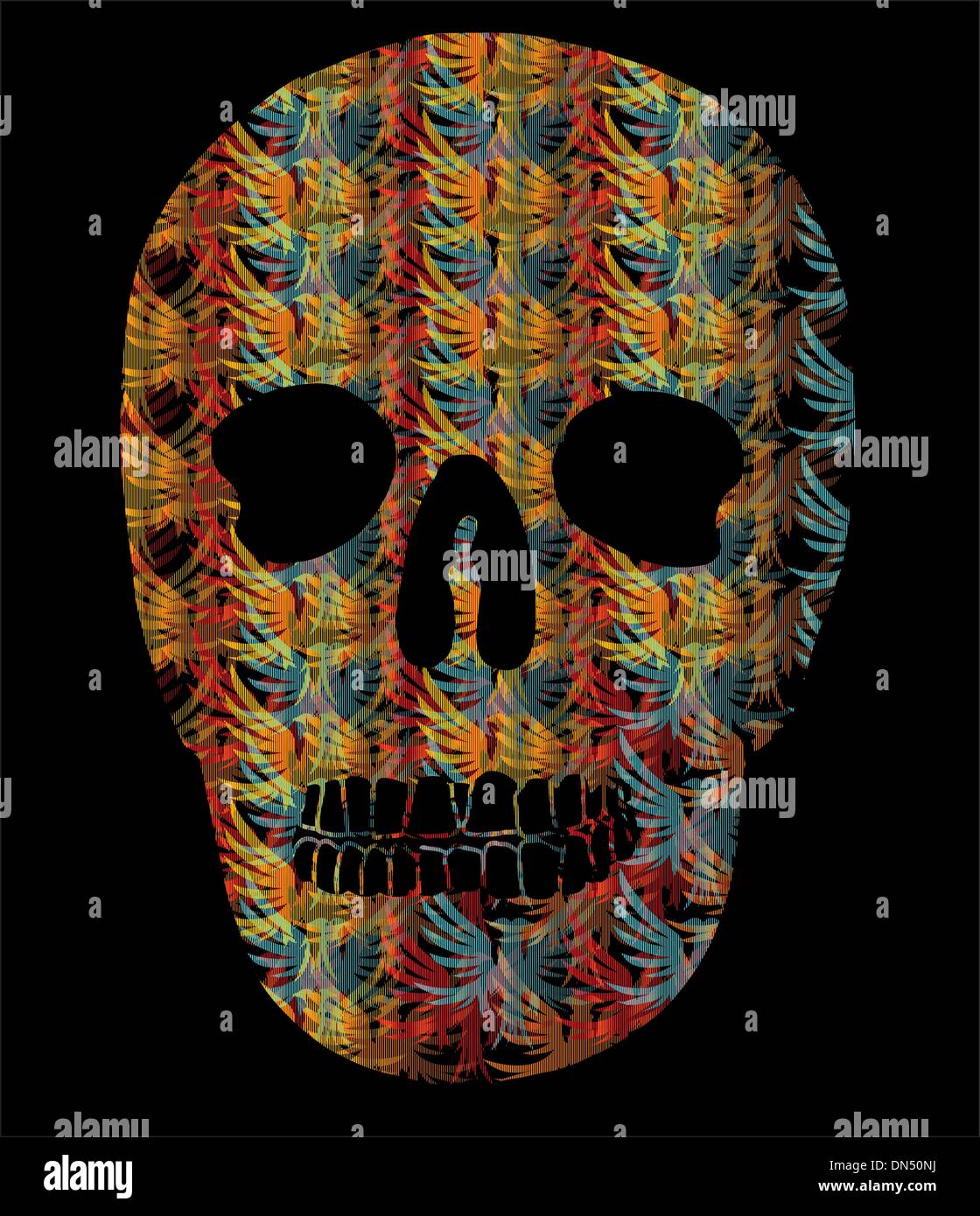 Tribal tatouage crâne mexicain vector art Illustration de Vecteur