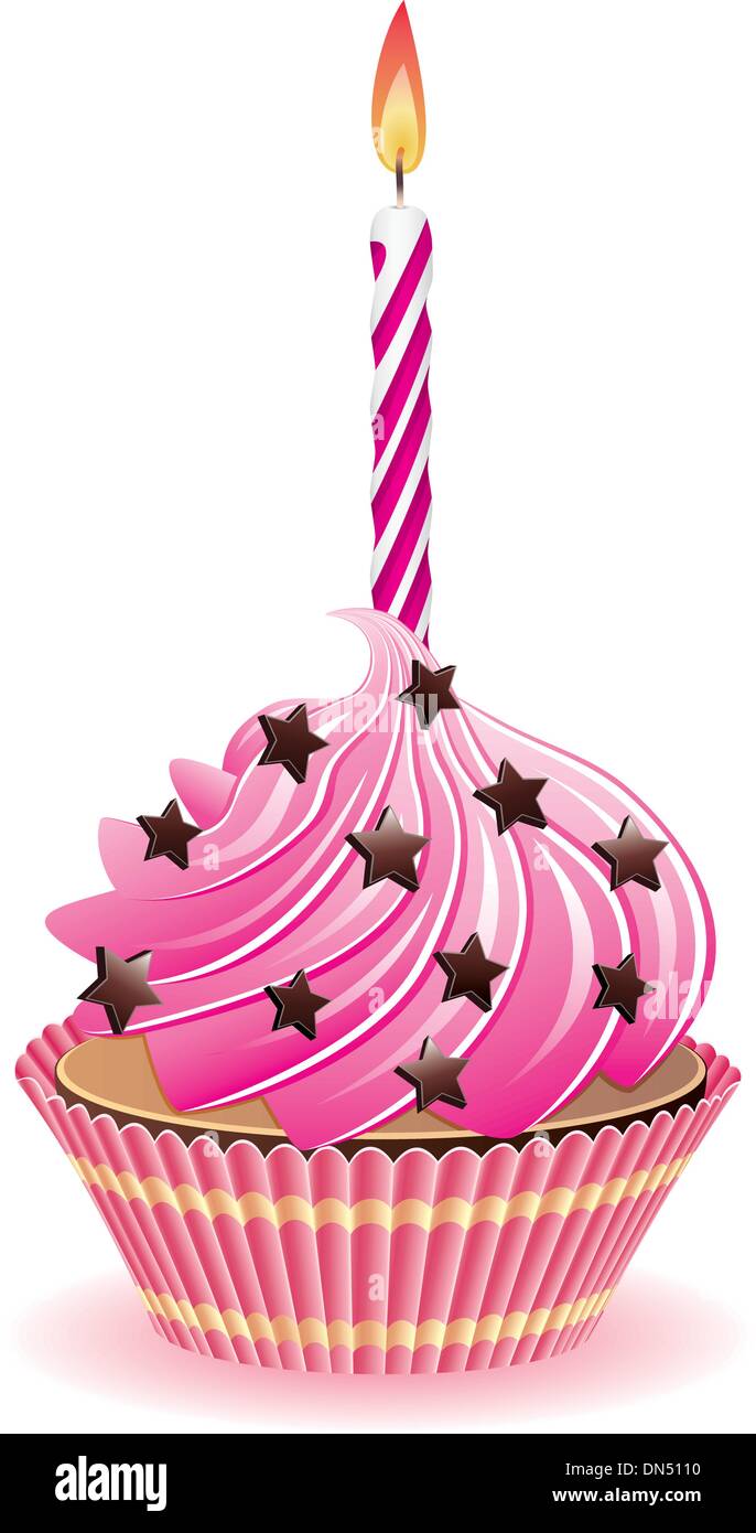 cupcake rose Illustration de Vecteur
