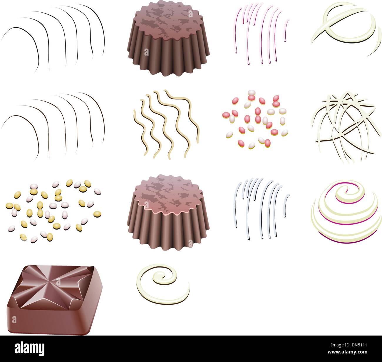 Bonbons au chocolat Illustration de Vecteur