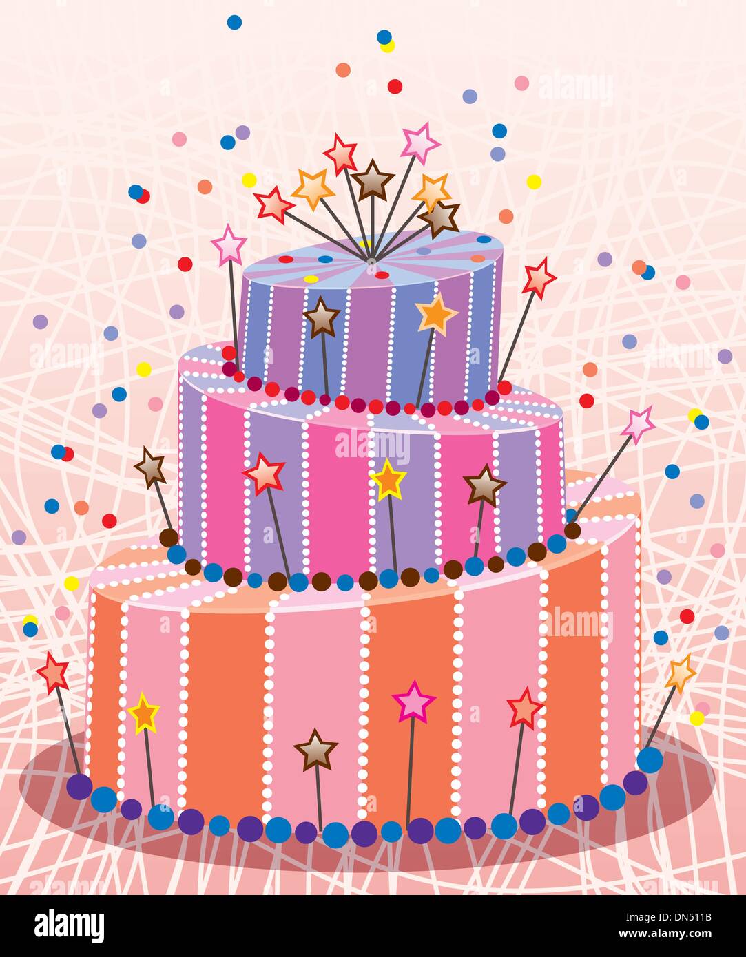 gâteau d’anniversaire Illustration de Vecteur