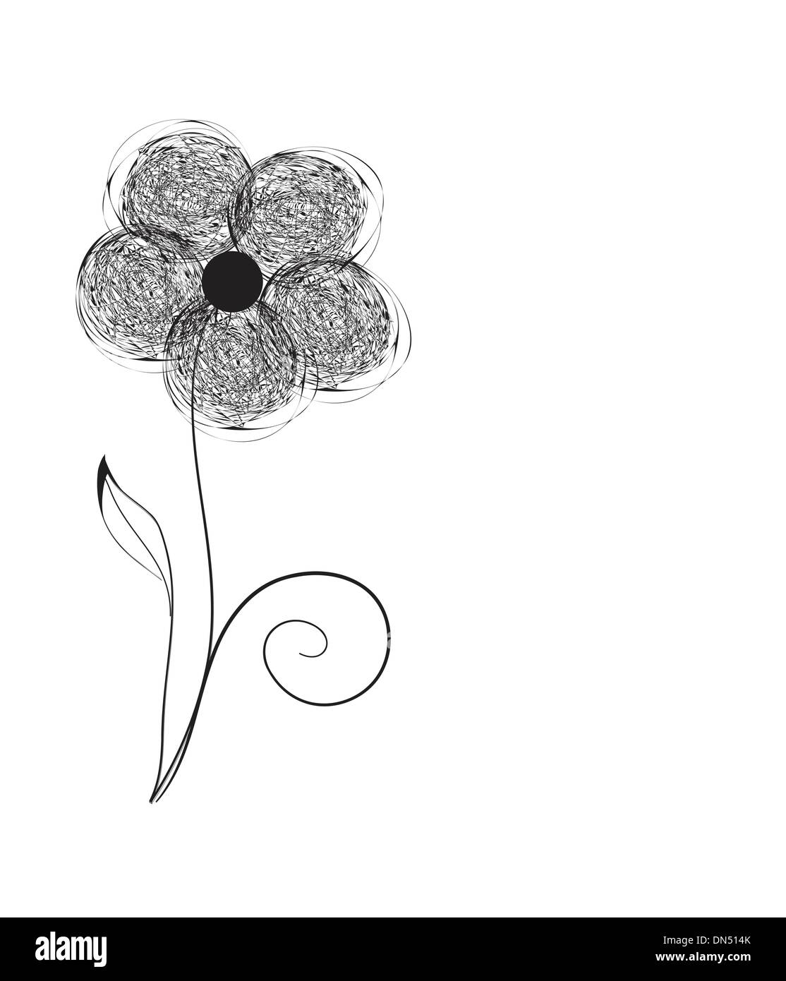 Carte vintage avec des fleurs à la main Illustration de Vecteur