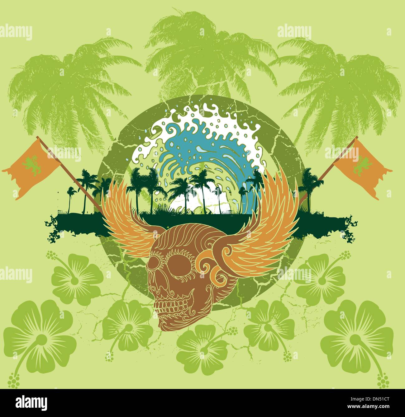 Ailes et du crâne tribal art vectoriel Illustration de Vecteur