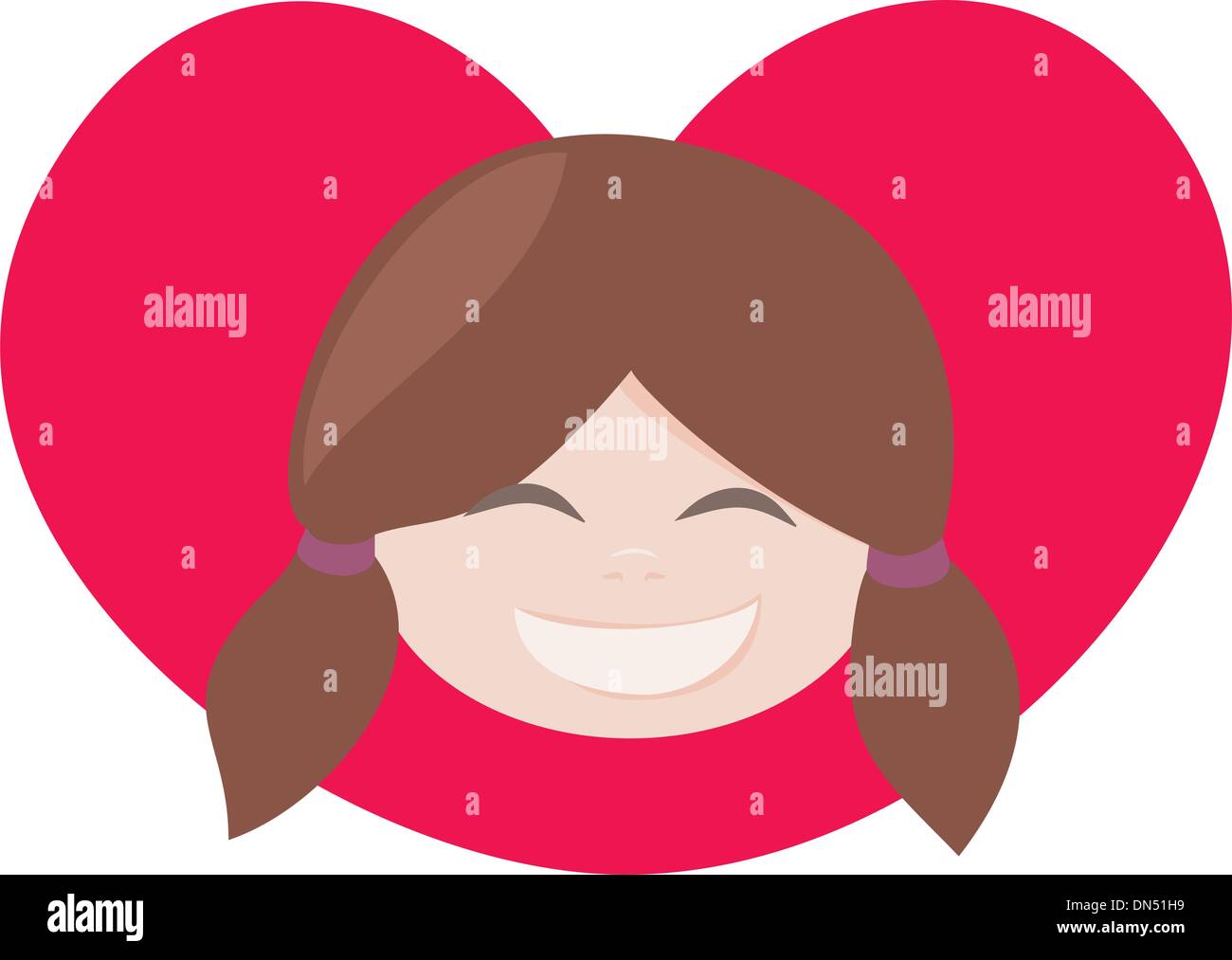 Happy girl sur coeur fond Saint-valentin vector illustration Illustration de Vecteur