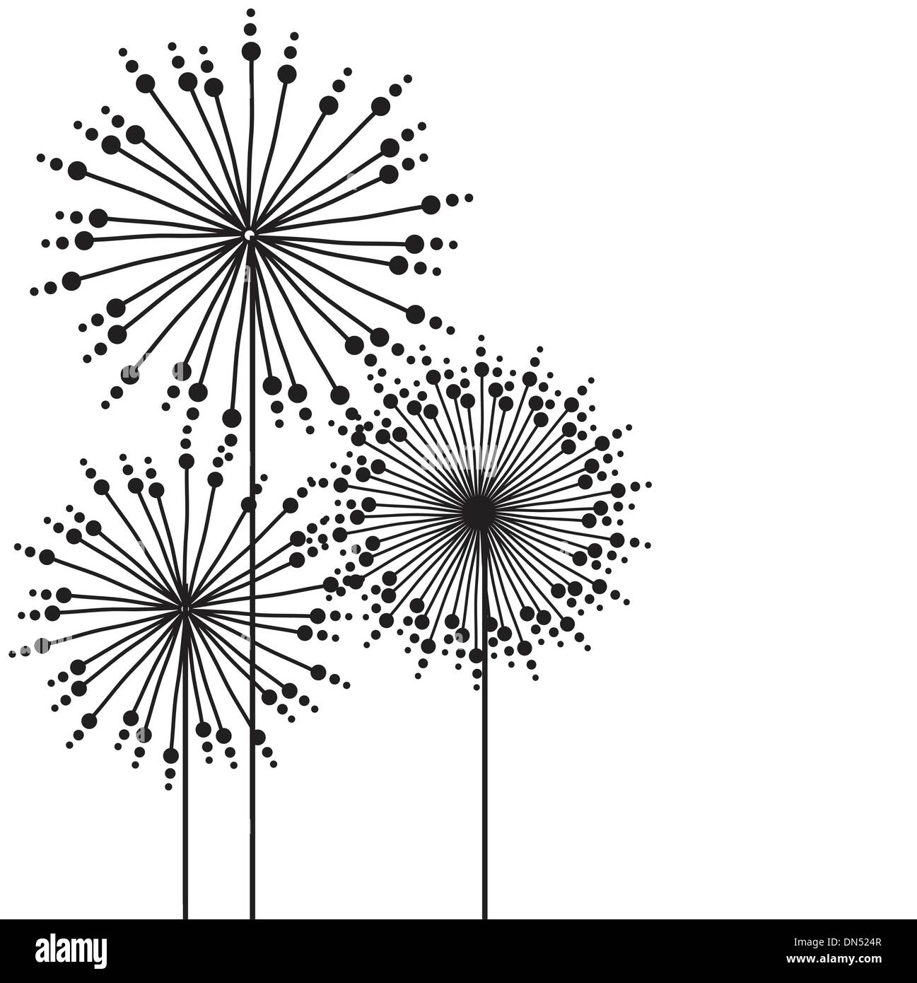 Carte vintage avec des fleurs à la main Illustration de Vecteur