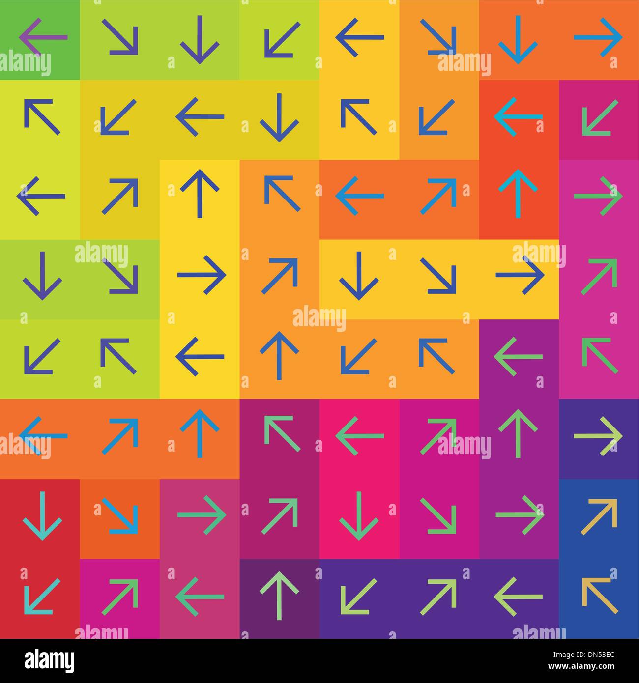 Résumé Les flèches sur les rectangles colorés, fond vector Illustration de Vecteur