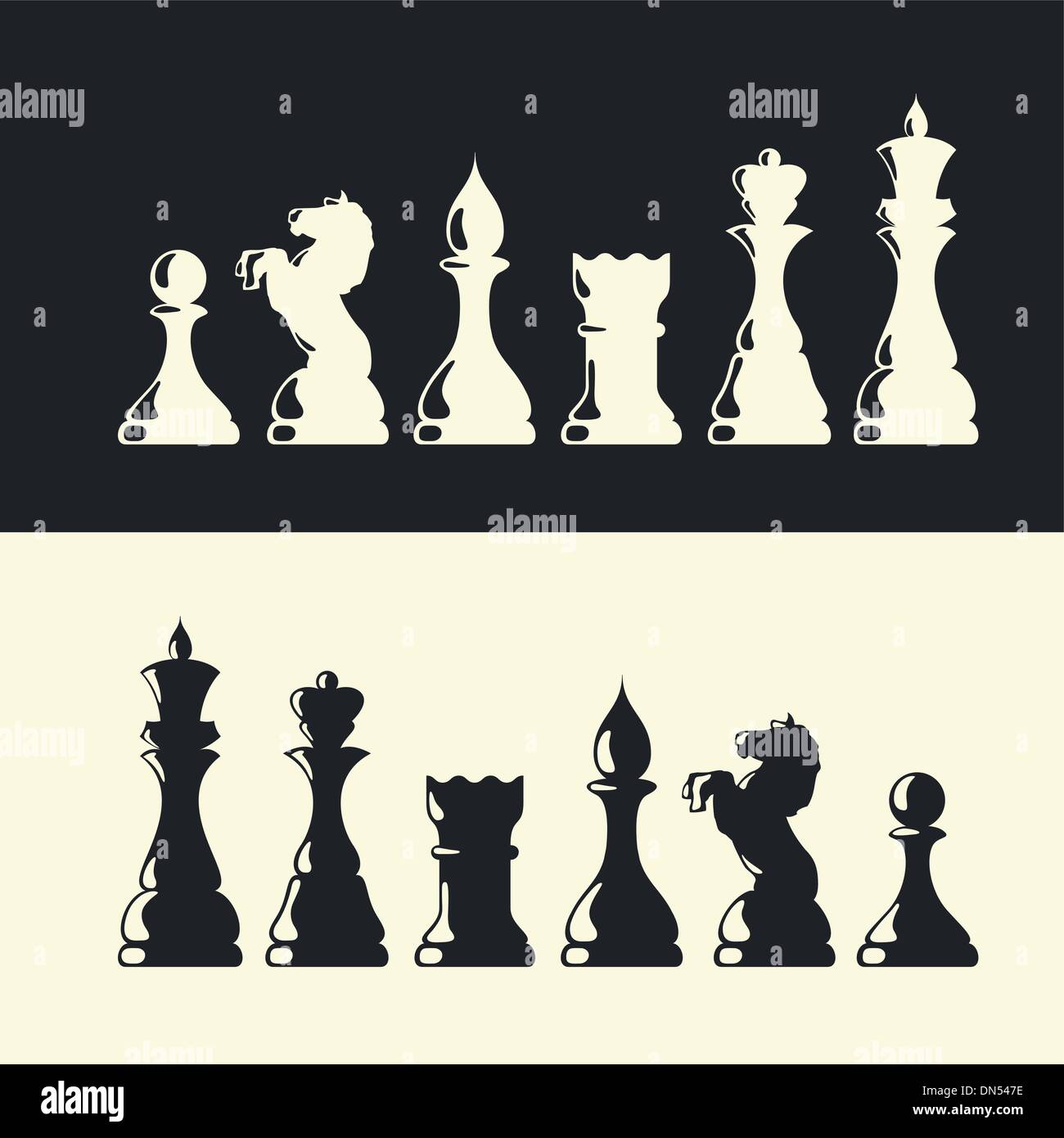 Pièces des échecs collection. Vector Illustration de Vecteur