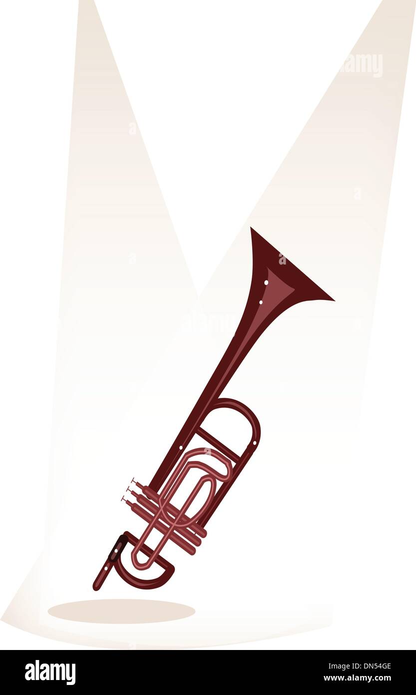 Une comédie musicale sur fond de trompette Stade marron Illustration de Vecteur