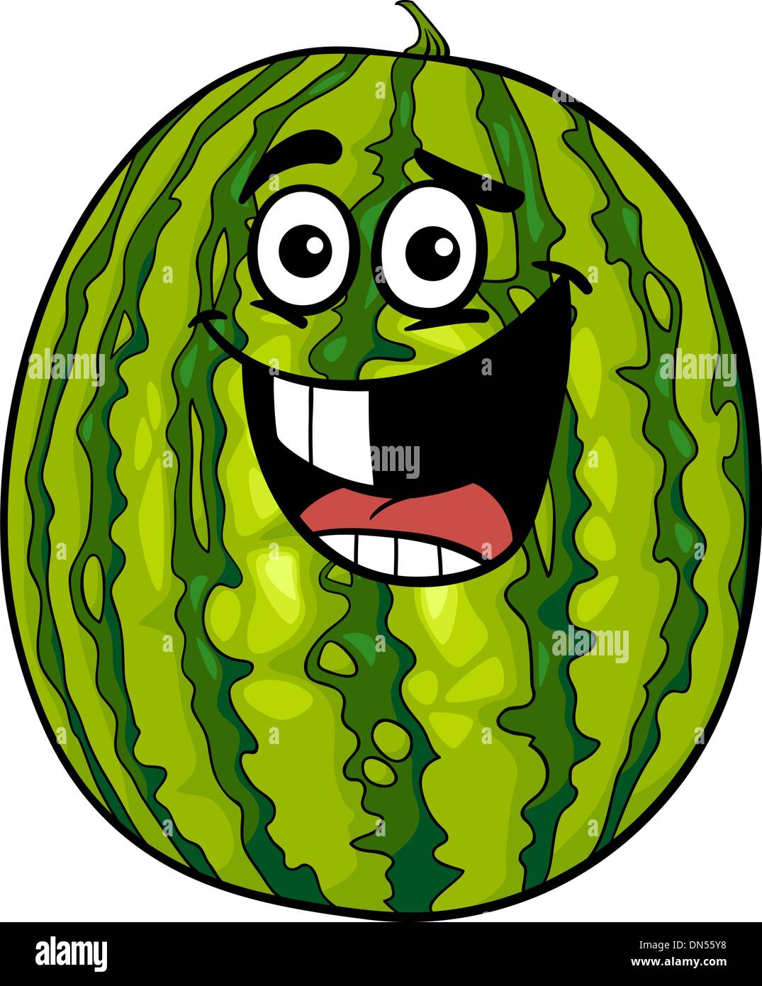 Funny cartoon illustration fruits pastèque Illustration de Vecteur