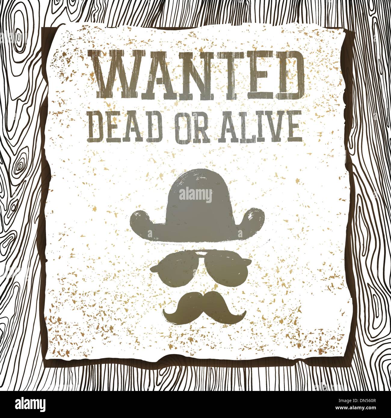 'Vieux' voulait ... poster, vector illustration Illustration de Vecteur