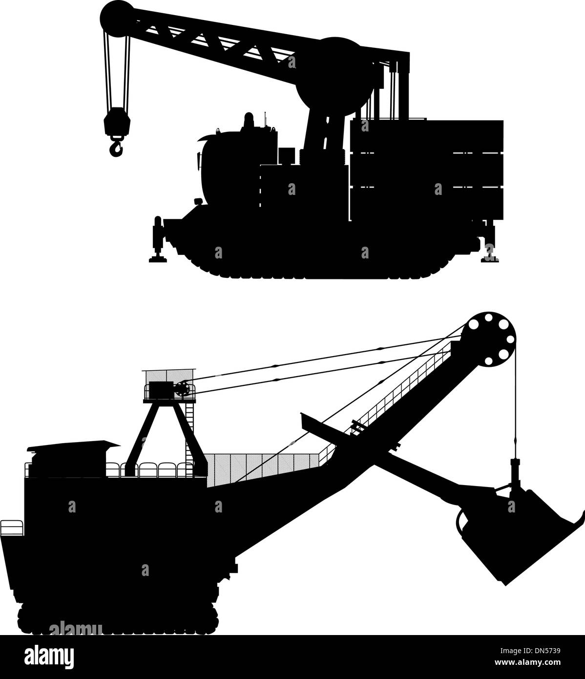 Minning et construction Machines Illustration de Vecteur
