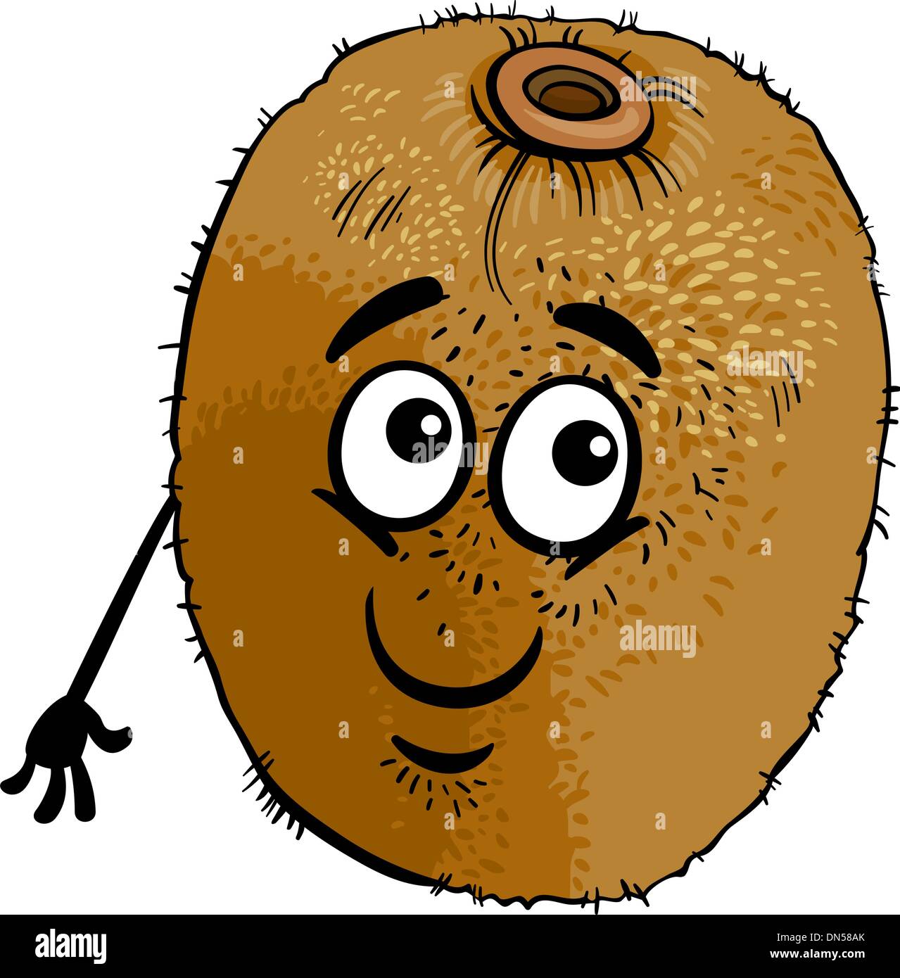 Funny kiwi cartoon illustration Illustration de Vecteur