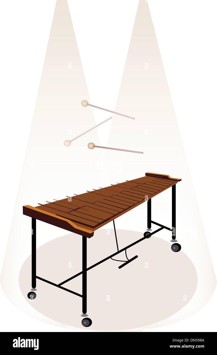 Deux Vibraphone sur scène Brown Background Illustration de Vecteur