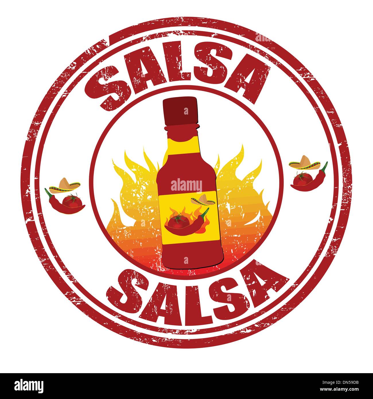 Grunge rubber stamp Salsa Illustration de Vecteur