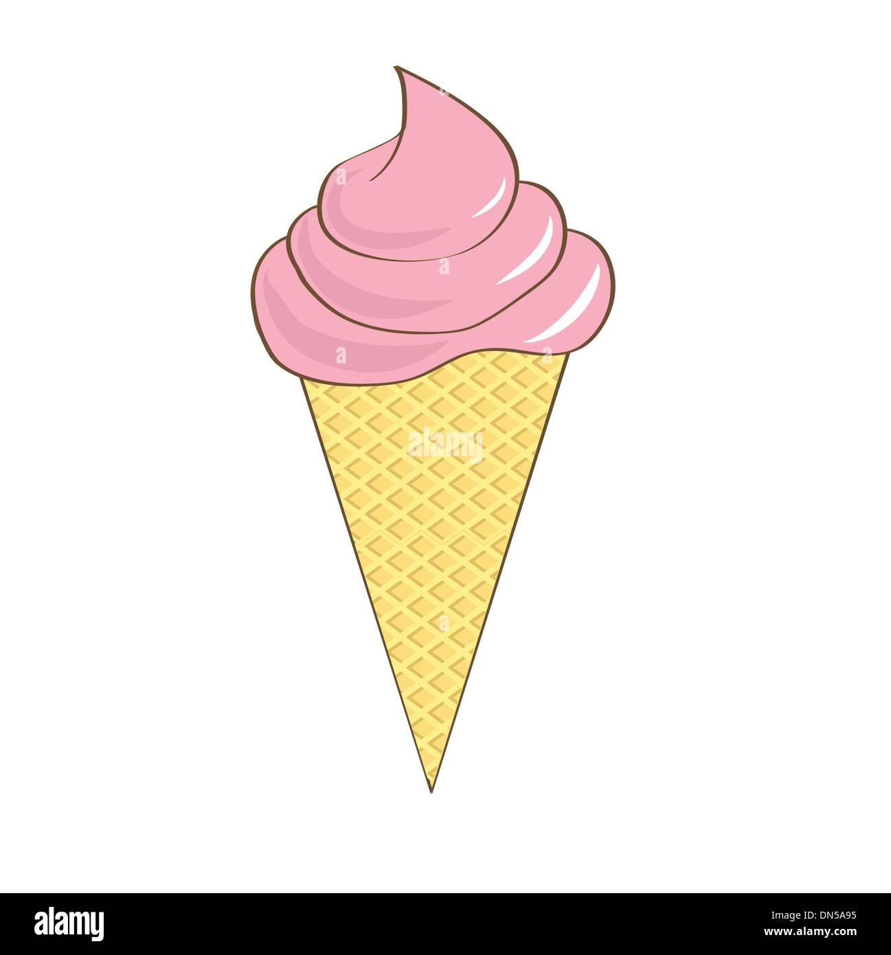 La crème glacée molle isolé sur fond blanc Illustration de Vecteur