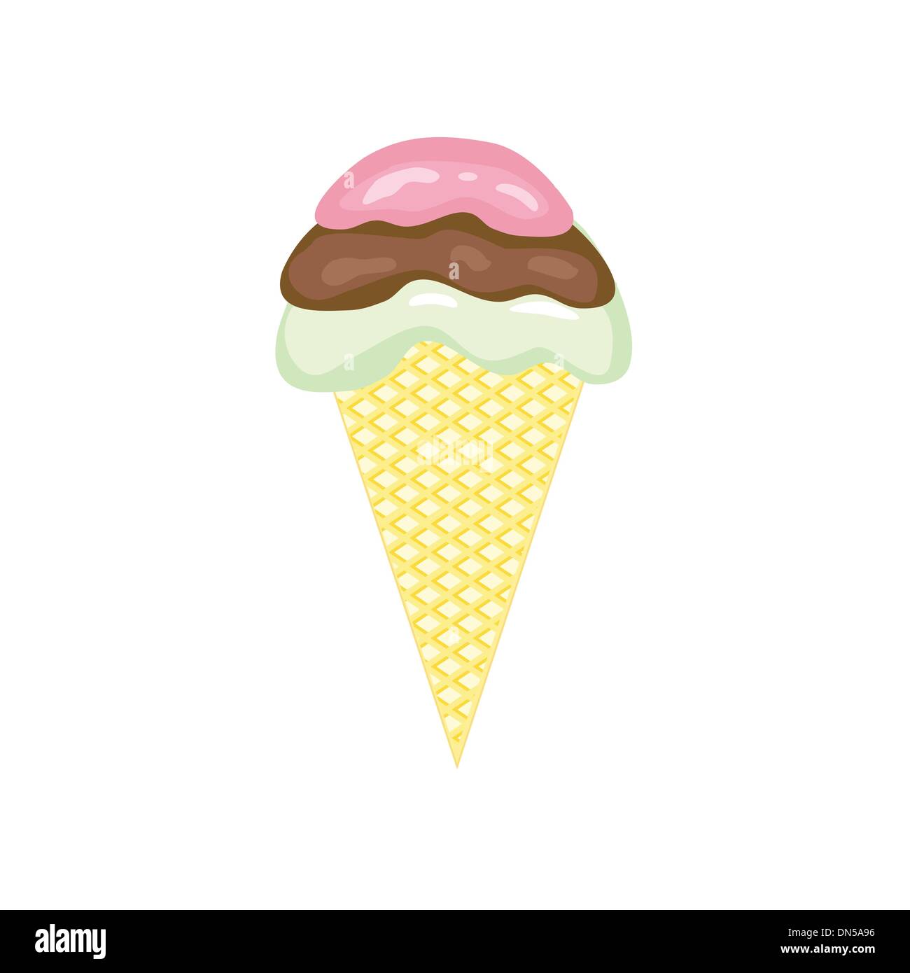 La crème glacée molle isolé sur fond blanc Illustration de Vecteur