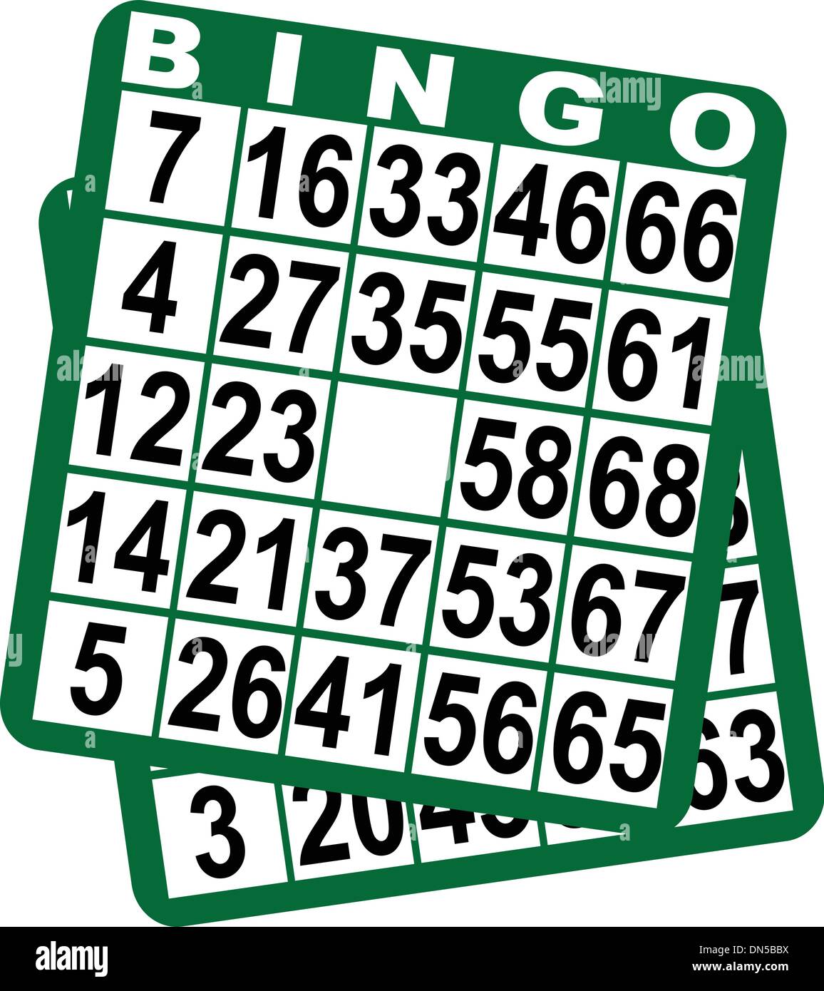 Les cartes de jeu de Bingo Illustration de Vecteur